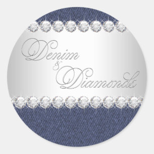Elegante denim en diamanten Stickers