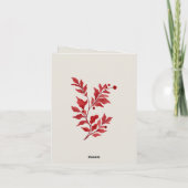 Elegante dennen- en hulstkrans met gouden accenten feestdagen kaart (Achterkant)