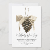 Elegante dennen kerst plat  feestdagenkaart (Voorkant)