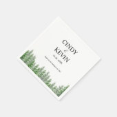 Elegante dennenboom bos bruiloft papier servet (Hoek)