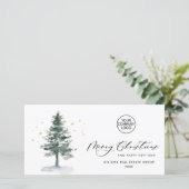 Elegante dennenboom Kerst bedrijfsbegroeting Feestdagenkaart (Staand voorkant)