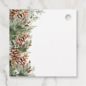 Elegante dennenbruiloft bedankjes labels (Achterkant)