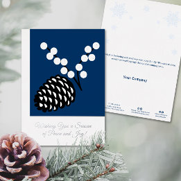 Elegante Dennenzegel Folie Zakelijke Kerstkaart Uitnodiging