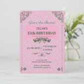 Elégante dentelle 15e anniversaire Invitations - R (Debout devant)