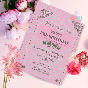 Elégante dentelle 15e anniversaire Invitations - R