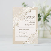 Elégante dentelle blanche avec perles mariage RSVP (Debout devant)