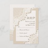 Elégante dentelle blanche avec perles mariage RSVP (Devant / Derrière)