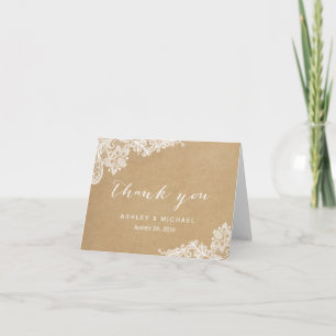 Élégante Dentelle Blanche dans Kraft Merci
