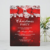 Elégante Dentelle et Bow Noël Invitation (Debout devant)