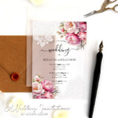 Élégante dentelle florale Faire-part de mariage ac