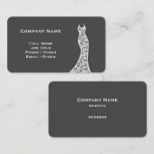 Élégante dentelle Mariage robe gris foncé Carte de (Devant / Derrière)