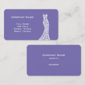 Élégante dentelle Mariage robe violet Carte de vis (Devant / Derrière)