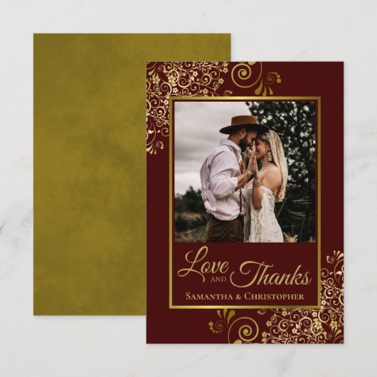 Elégante dentelle or sur Auburn Love & Merci Maria (Devant / Derrière)