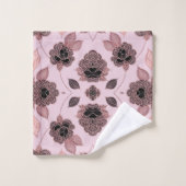 Elégante dentelle rose et noire de style vintage (Gant de toilette)