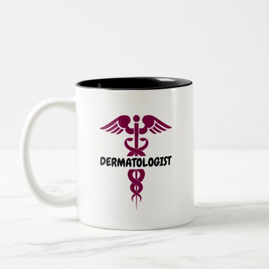 Elegante dermatoloog tweekleurige koffiemok (Links)