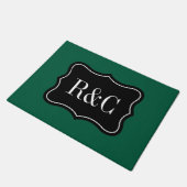 Elegante deurmat met beugel frame monogram (Schuin)