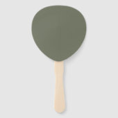 Elegante Diagonal Oval Fan Set in Moss Green Handwaaier (Achterkant)