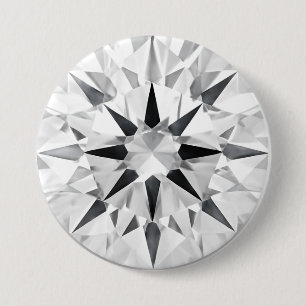 Elegante diamant geïnspireerde 3" knop - Aangepast Ronde Button 7,6 Cm