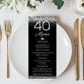Elegante Diamanten 40e Verjaardag Diner Platte Men Menu
