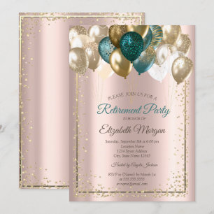 Elegante diamanten ballonnen roze goud pensioen  kaart