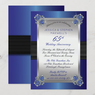 Elegante Diamanten Blauwe Spinel 65ste Verjaarda Kaart