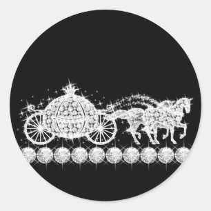 Elegante diamanten koets prinses stickers
