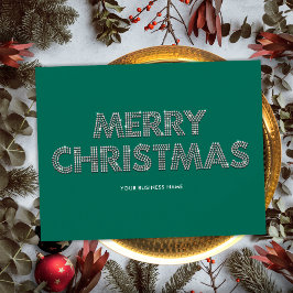 Elegante diamanten Merry Christmas Business Groen Feestdagenkaart