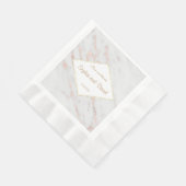 Elegante diamanten roze gouden marmeren bruiloft servet (Hoek)