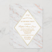 Elegante diamanten roze gouden marmeren pensioneri kaart (Voorkant / Achterkant)