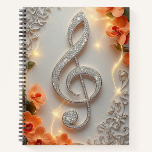 Elegante diamanten vioolsleutel sieraden notitieboek