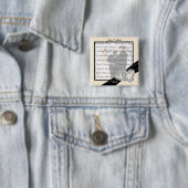 Elegante Diamond Black Ribbon Square Button (In situ)