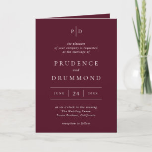 Elegante Diep Bordeaux QR Code Klassieke Trouwdag