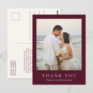 Elegante Diep Bourgondische Klassieke Trouw Dank J Briefkaart