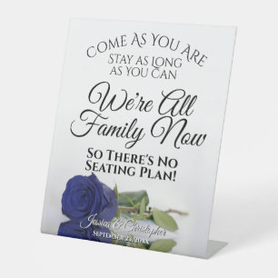 Elegante Diep Marineblauwe Roos Open Seating Trouw Reclamebord Met Voetstuk