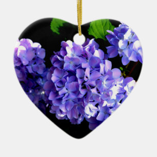 Elegante diep paarse bloemen hortensia keramisch ornament