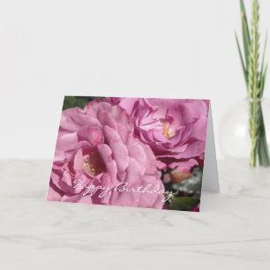 Elegante Diep Roze Roos Verjaardag Kaart