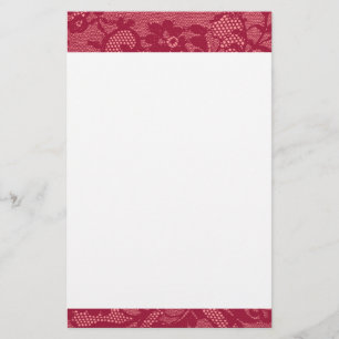 Elegante Dieprode Kant Rand Romantisch Briefpapier