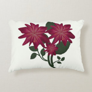 Elegante Dieproze Bloem Illustratie Botanisch Accent Kussen