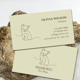 Elegante dierenwinkel Logo - Minimalistische Cat L Visitekaartje