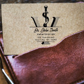 Elegante Diergeneeskunde Asclepius Script Rubberstempel