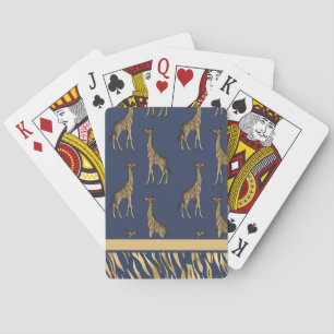 Elegante dierprint blauw modern pokerkaarten