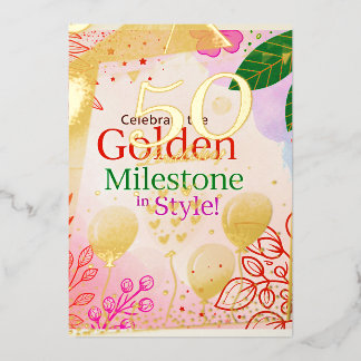 Elegante digitale uitnodiging voor 50e verjaardag