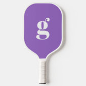 Elegante dikgedrukte monogram initiaal amethist pa pickleball paddle (Achterkant)