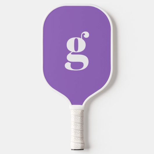 Elegante dikgedrukte monogram initiaal amethist pa pickleball paddle (Voorkant)