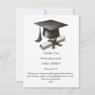 Elegante diploma bedankkaart