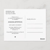 Élégante diplômée noir photo invitation de graduat (Dos)