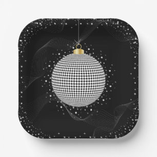 Elegante Disco Bal Kerst Ornament Papieren Bordje