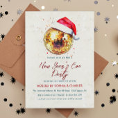 Elegante discobal script oudejaarsfeest kaart