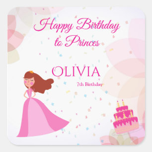 Elegante Disney-prinses verjaardag Vierkante Sticker