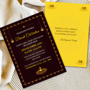 Elegante Diya en Mandala Diwali viering Kaart